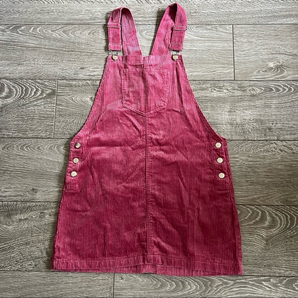 FOREVER 21 pink corduroy overalls skirt size large - Picture 9 of 9